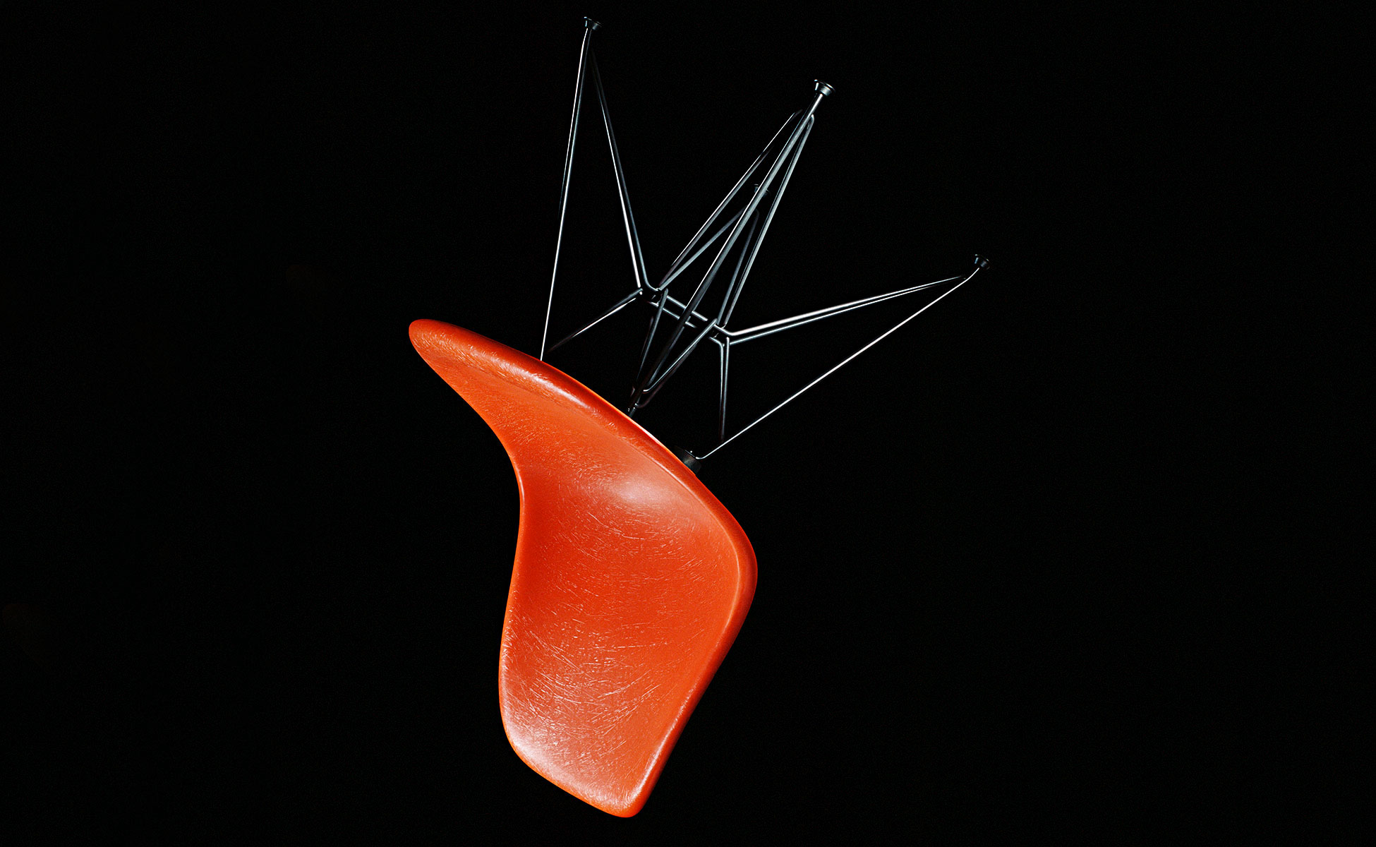 Vitra eames fiberglass chair berlin steidten red orange rod base Steidten Einrichten Mit 